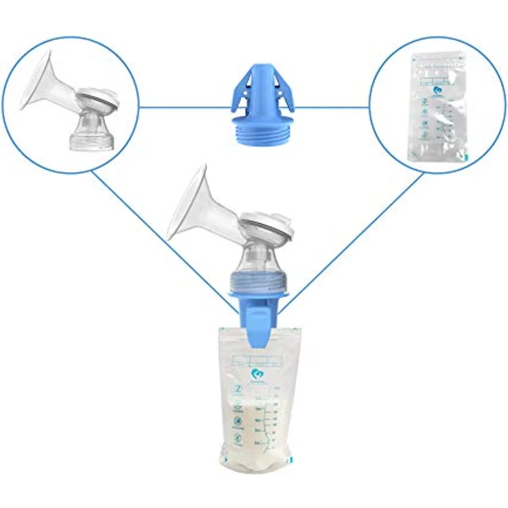 Milchpumpe, tragbare Doppel-Stillpumpe mit 4 Modi, 9 Stufen, BPA-frei, wiederaufladbare Muttermilchpumpe mit 10-teiligen Muttermilchbeuteln – Bild 7