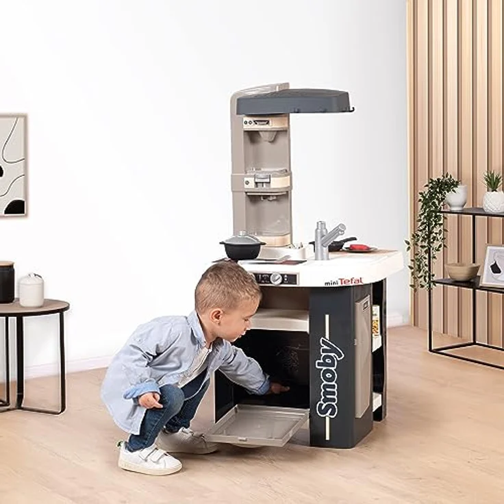 Smoby - Tefal Studio Küche – Spielküche für Kinder mit vielen Funktionen, Töpfen, Pfannen, Küchenbesteck, Herd, Ofen, für Kinder ab 3 Jahren – Bild 3