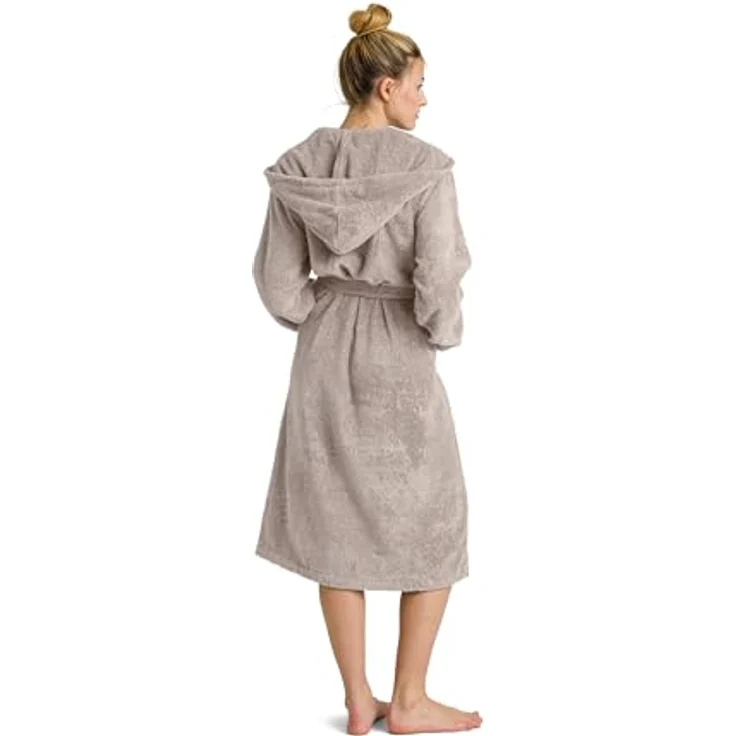 MÖVE Superwuschel Bademantel, Creme, Oeko-Tex® Standard 100, aus Premium Baumwolle, unisex mit Kapuze und Taschen – Bild 3