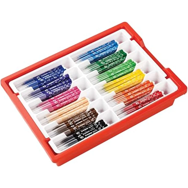 STABILO Trio A-Z, 144er Box mit 12 verschiedenen Farben, ergonomische Wasserbasis-Filzstifte für Schule und Büro – Bild 3