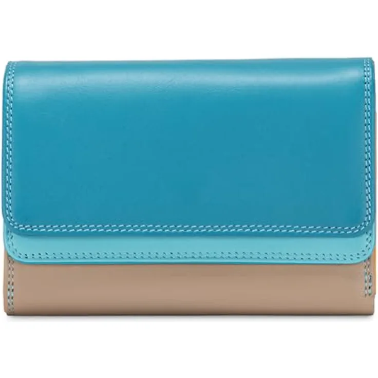 Mywalit Geldbörse Leder, 13 cm x 10 cm x 3 cm, blau, 100% Leder