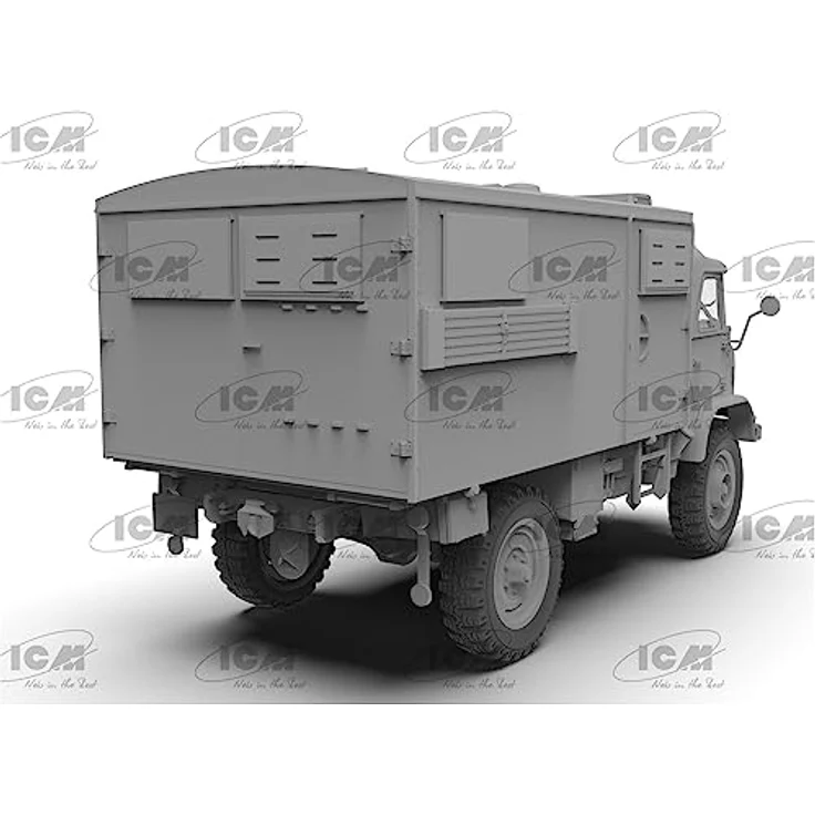ICM Unimog S 404, Modellfahrzeug mit Kofferaufbau, deutscher Militärlastwagen – Bild 9