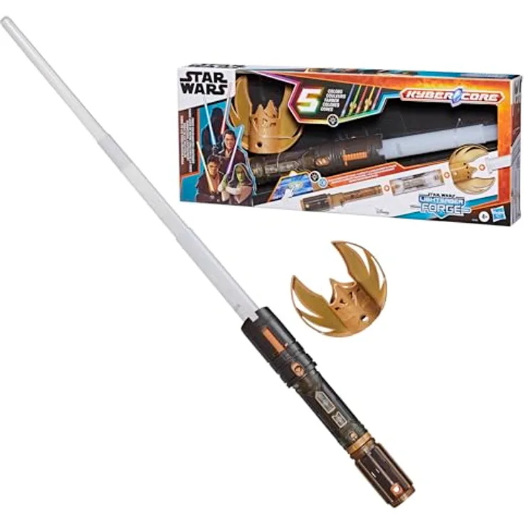 Star Wars Lightsaber Forge Farbwechsel-Lichtschwert, elektronisches Spielzeug für Jungen und Mädchen ab 6, 5 verschiedene Farben, glühendes Kernstück