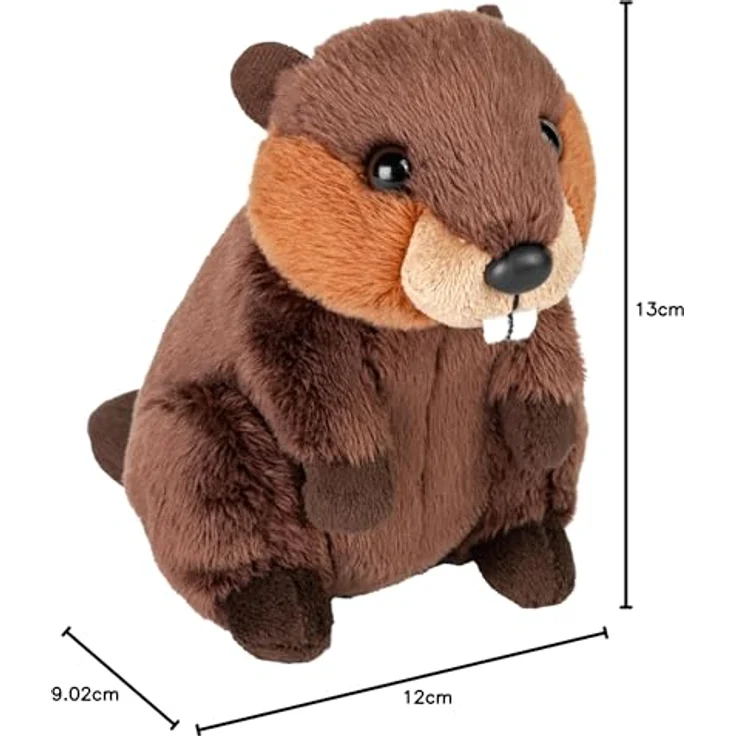 Wild Republic Biber Stofftier, 13 cm, kuschelweicher Plüsch, braun, maschinenwaschbar bis 30°C – Bild 3