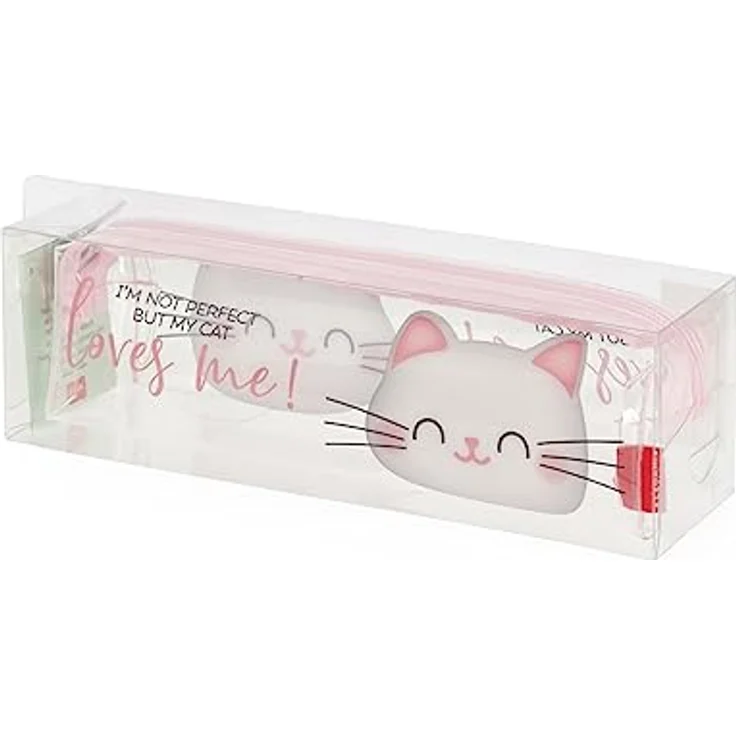 Legami - Transparentes Federmäppchen mit Reißverschluss, Stifthalter, geräumig, 19,5 x 5,5 cm, Kitty Thema, Kitty, Unica, KITTY – Bild 2