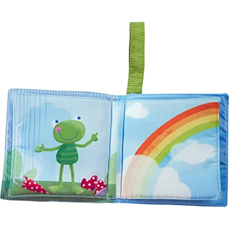 HABA 306028 - Stoffbuch Regenbogenwelt, Babybuch ab 6 Monaten, Bunt – Bild 5