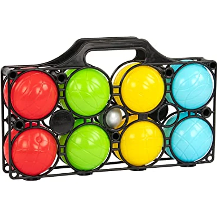 Idena 40409 - Boccia Spiel mit 8 farbigen Kugeln, Zielkugel und Tragekorb, Geschicklichkeitsspiel für Kinder und Erwachsene, Sport-Spiel für den Außenbereich, ideal für Sommer, im Garten oder Park - Preisvergleich – Bild 2
