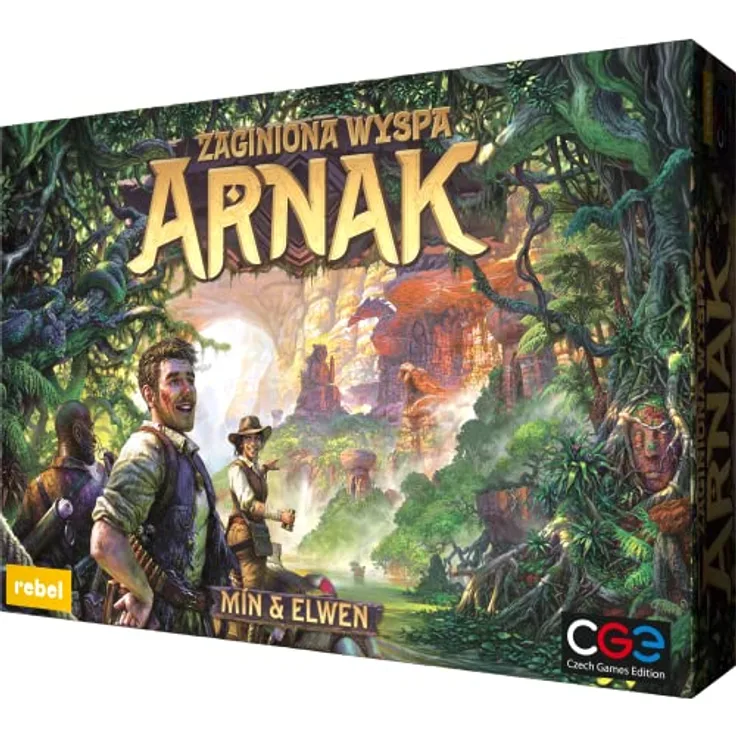 Rebel Gra Zginiona Wyspa Arnak, Brettspiel für 1-5 Spieler ab 14 Jahren, strategisches Inselabenteuer mit hochwertigen Materialien, mehrfarbig