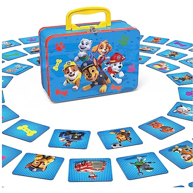 Spin Master Games PAW Patrol Memo-Spiel - klassisches Merkspiel im Design der beliebten Vorschulserie PAW Patrol im Metall-Köfferchen, für Kinder ab 3 Jahren