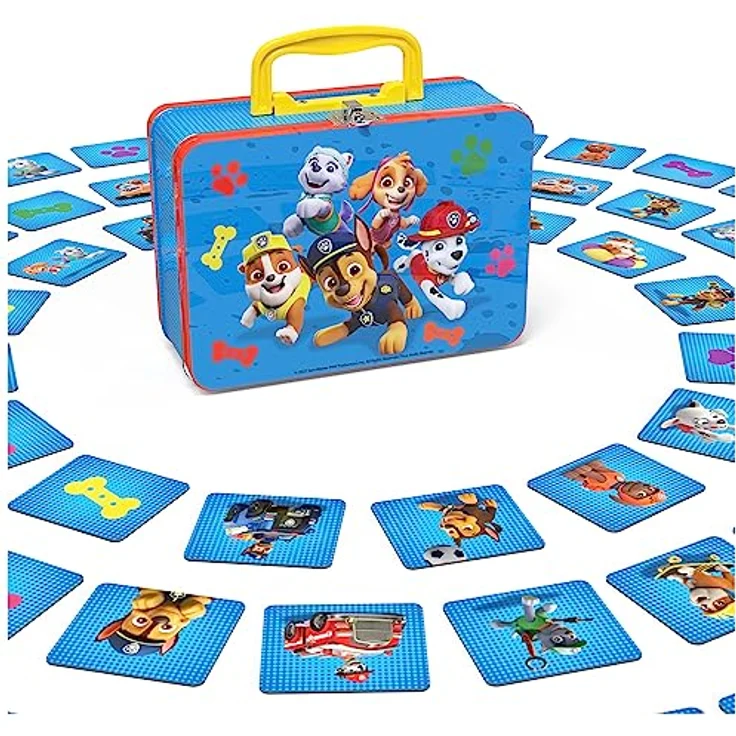 Spin Master Games PAW Patrol Memo-Spiel - klassisches Merkspiel im Design der beliebten Vorschulserie PAW Patrol im Metall-Köfferchen, für Kinder ab 3 Jahren – Bild 1