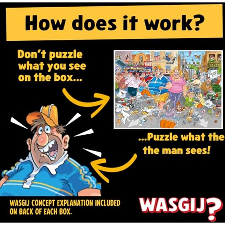 Wasgij Original 46, Parkplatz-Wahnsinn Puzzle mit 1000 Teilen und einzigartigem Konzept zur Nutzung von Fantasie und Hinweisen – Bild 3