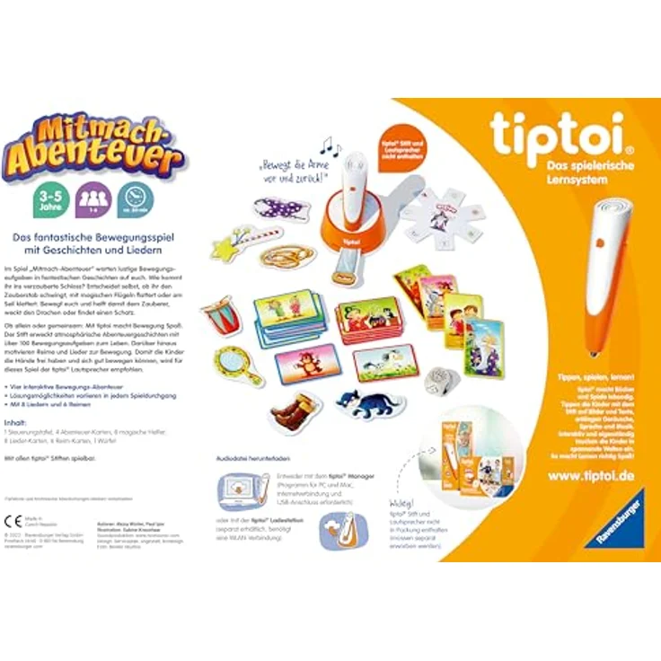 Ravensburger tiptoi ACTIVE Spiel 00130, Mitmach-Abenteuer, Bewegungsspiel ab 3 Jahren, mit Geschichten, schönen Liedern – Bild 4