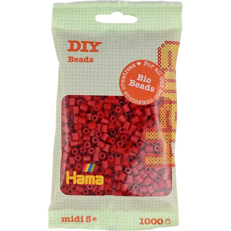 Hama Bügelperlen Beutel mit 1000 Bio Midi-Bügelperlen mittelrot – Bild 1