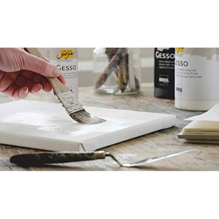 Kreul SOLO GOYA Gesso, weiße Grundierung auf Acryl-Halbkreidebasis, 250 ml, wasserfest und gut deckend – Bild 2