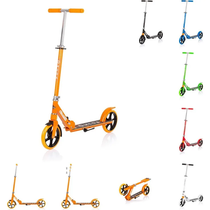 Chipolino Kinderroller Omega PolyurethanRäder ABEC-7 Lager verstellbar faltbar Bremse orange