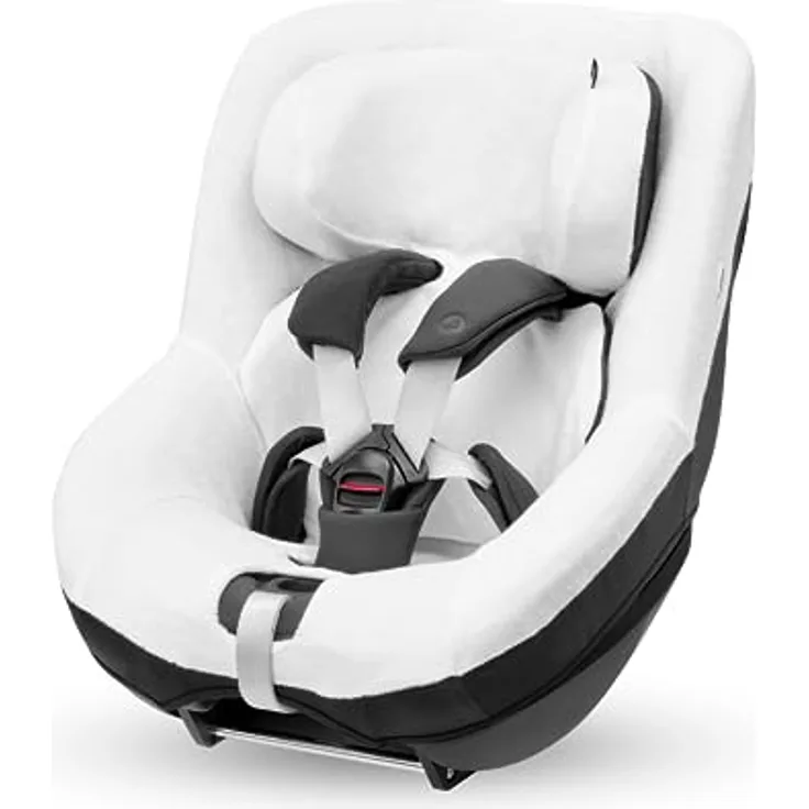 Maxi-Cosi Sommerbezug aus Biobaumwolle für den Pearl 360 und Mica (Eco), Kindersitzbezug, atmungsaktiv, feuchtigkeitsabsorbierend, maschinenwaschbar, nachhaltige Baumwolle, Naturweiß