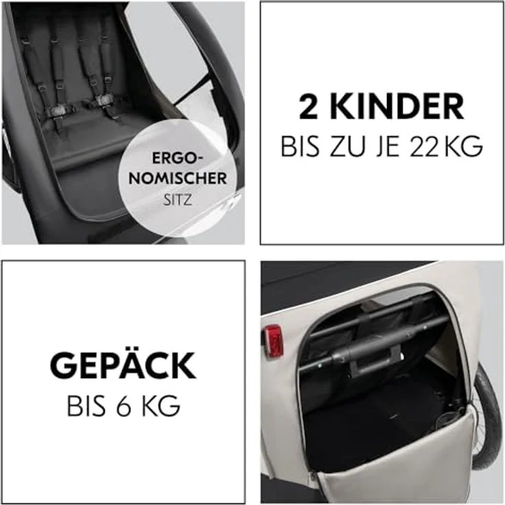 Hauck Dryk Duo Plus, Fahrradanhänger & Buggy mit Hinterradfederung – Bild 4