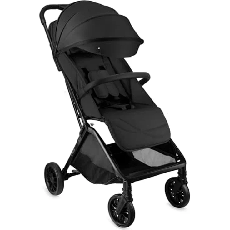 MoMi Kinderwagen ANDREA, kompakter Buggy mit automatischem Faltsystem, 5-Punkt-Sicherheitsgurt, Zwillingsfunktion, Getränkehalter, Einkaufskorb und Insekten- und Regenschutz, bis 22 kg – Bild 1