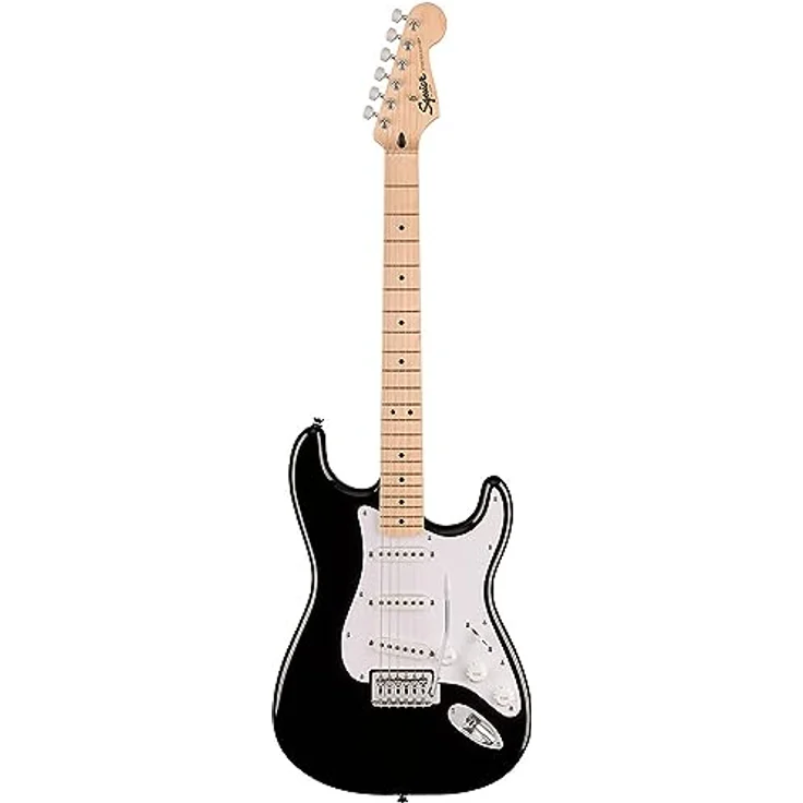Fender Squier Sonic Stratocaster MN Black, elektrische Gitarre mit Squier Single-Coil Pickups und Tremolo-Bridge, Schwarz – Bild 4