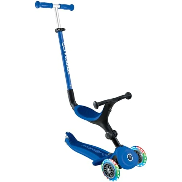 authentic sports & toys Globber Go-Up Active Lights 3-in-1 Kinderfahrzeug / Dreirad, Laufrad und Scooter, mit batterielosen LED-Leuchtrollen, in Zweifarben-Design – Bild 1