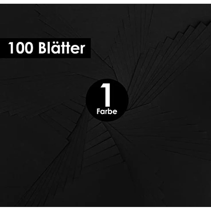 OfficeTree 100 x Tonpapier Schwarz A4 130g - Bastelpapier - Tonzeichenpapier zum Basteln & Malen & Drucken – Bild 3
