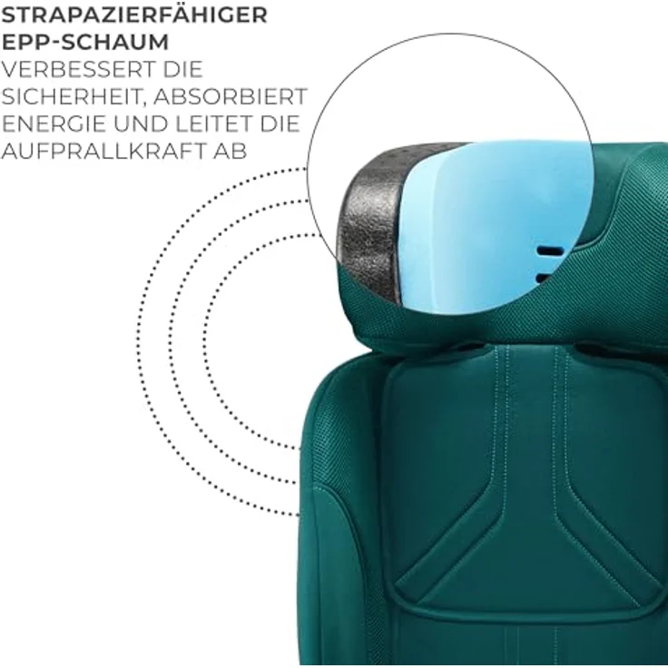 KinderKraft XRIDER 2 i-Size, Kindersitz mit Sicherheitsfeatures in grün – Bild 6