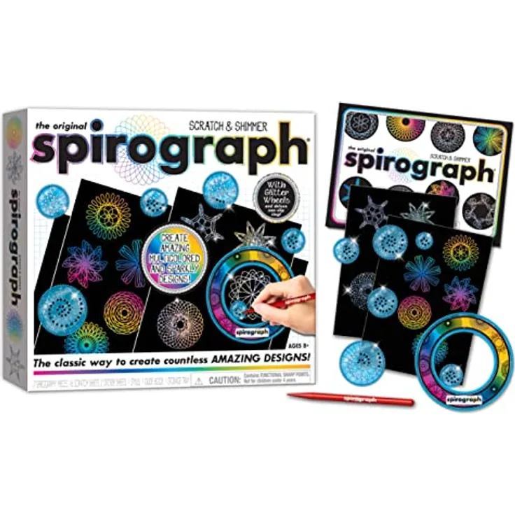 Silverlit Spirograph Mehrfarbig und Glitzer – Kreative Hobbys – Magische Spiralen. -Ab 8 Jahren, 1035Z