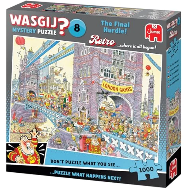 Wasgij Retro Mystery 8 - Die letzte Hürde! - 1000 Teile Wimmelbild Puzzle für Erwachsene, umweltfreundlich, Escapepuzzle – Bild 3