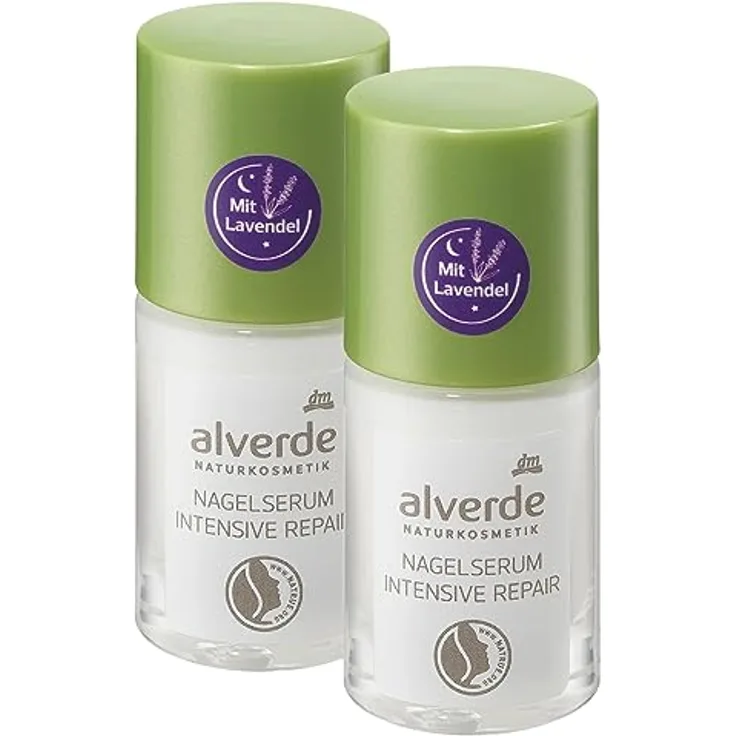 alverde NATURKOSMETIK Nagelserum Intensiv Repair mit Bio-Lavendel, 10 ml x 2 Flaschen