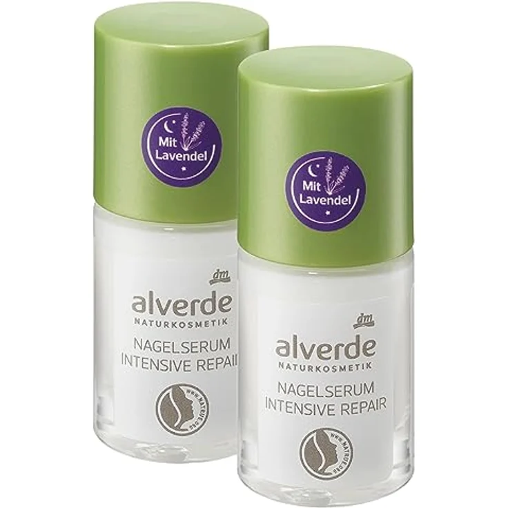 alverde NATURKOSMETIK Nagelserum Intensiv Repair mit Bio-Lavendel, 10 ml x 2 Flaschen – Bild 1
