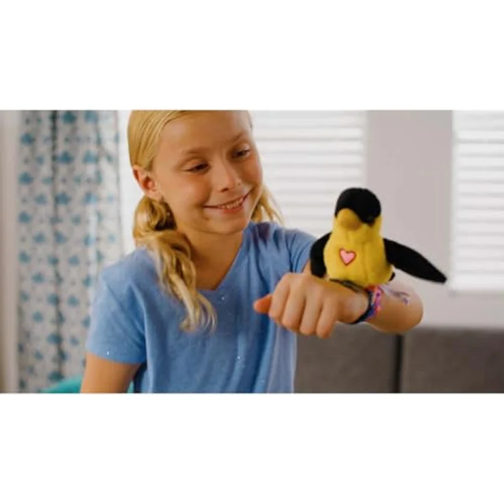 Happy Yappers Interaktiver Plüschvogel, Nachsprech-Modus, Musik & Chirping Sounds, Schlafmodus, wiederaufladbar, schwarz – Bild 4