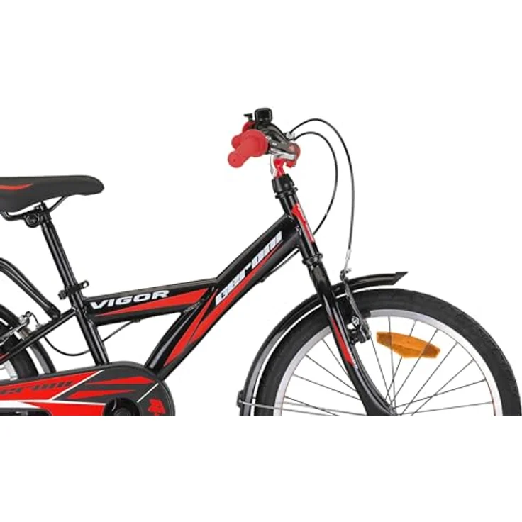 Rezzak 20 Zoll Kinderfahrrad Jungenfahrrad Schwarz Rot, mit Rücktrittbremse und Reflektoren – Bild 3