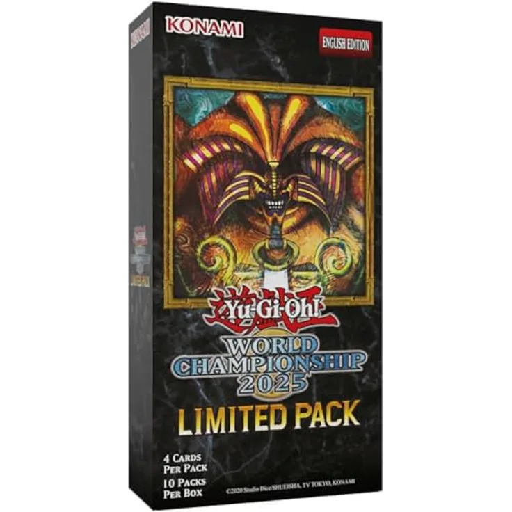 Konami Yu-Gi-Oh! Limited Pack World Championship 2025 Booster Box, exklusives Display mit 10 Booster-Packs und 21 legendären Karten, limitierte Auflage