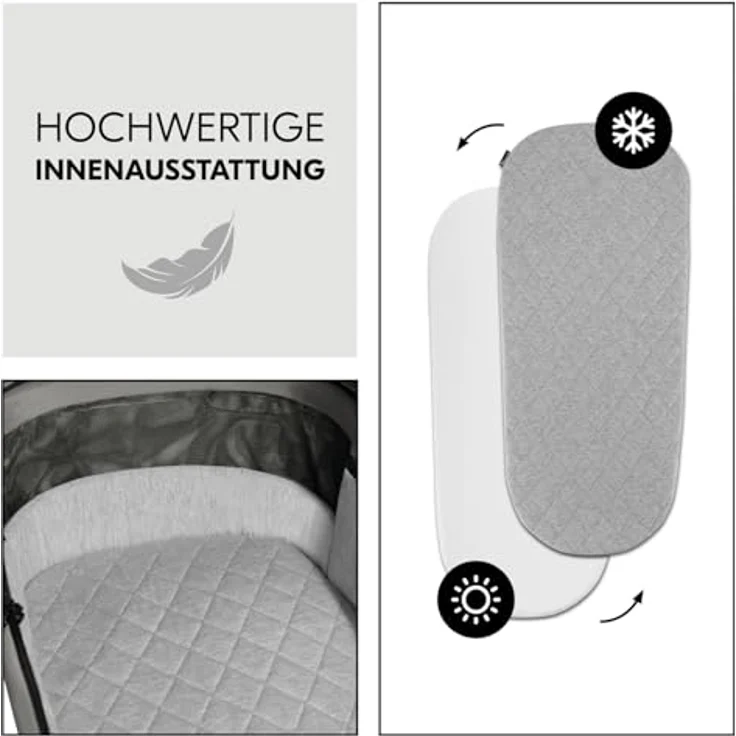 Hauck Kombi-Kinderwagen Comfort N Care Air Set, 2 in 1 mit Luftreifen, inkl. Babywanne, Sportsitz, Beindecke und Getränkehalter, Dark Grey, mit Gratis Mobilitätsgarantie – Bild 3