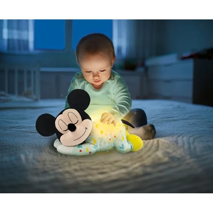 Clementoni® Plüschfigur Disney Baby, Schlafender Baby Mickey mit Licht und Sound, Made in Europe – Bild 4