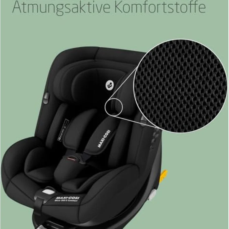 Maxi-Cosi Mica 360 S Comfort, Babyschale mit atmungsaktiven Stoffen, Autositz mit FlexiSpin-Drehung, ab 0 Monate bis 4 Jahre, mehrere Liegepositionen, G-CELL Seitenaufprallschutz – Bild 6