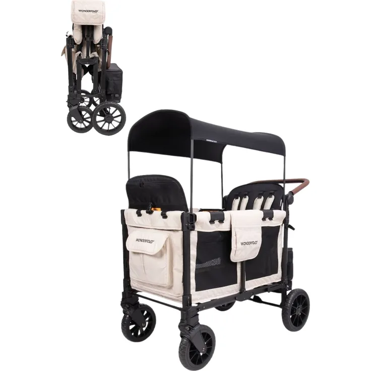 Wonderfold W4 Luxe Pro KinderVan für 4 Kinder, hoher Komfort, Farbe Sandy Beach