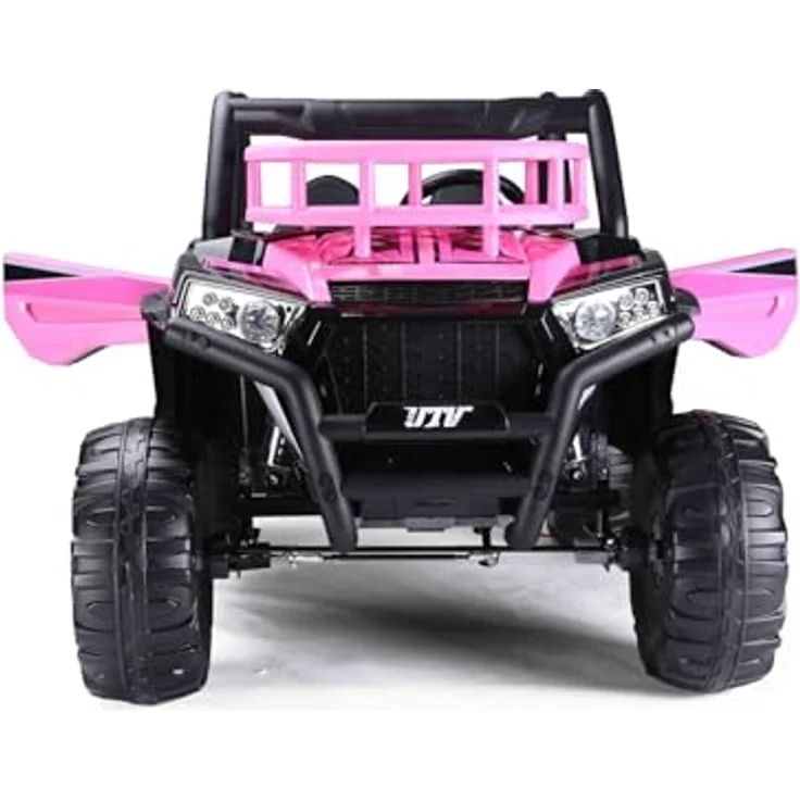 RIRICAR Elektroauto für Kinder R24V UTV, Rosa, 2-Sitzer mit 2,4 GHz Fernbedienung, 2 x 200 W Motor, Lithium-Akku, EVA-Räder, gepolsterter Sitz, USB, SD-Karte – Bild 2