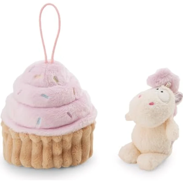 Nici Kuscheltier Theodor & Friends, Einhorn Creamy Pink 10 cm im Cupcake mit Schlaufe aus recycelten Materialien – Bild 2