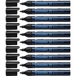 Schneider Maxx 230 Permanent-Marker mit Rundspitze (nachfüllbar, Cap-Off-Ink, Aluminiumschaft, 1 - 3 mm) 10er Packung schwarz