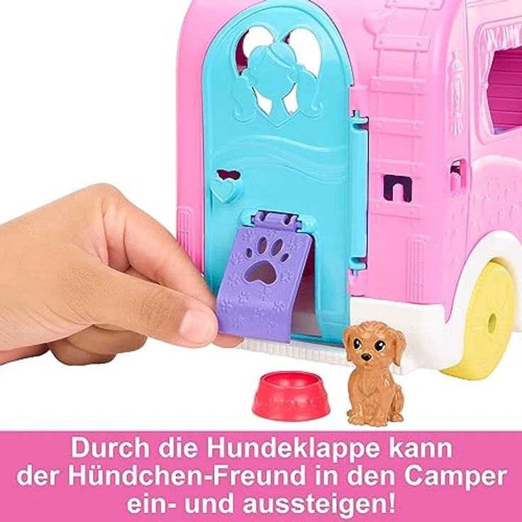 BARBIE Chelsea 2-in-1-Camper - Spielzeugfahrzeug mit Pool, Hängematte und Essbereich, für fantasievolles Spielen und Geschichtenerzählen, ab 3 Jahren, HNH90 – Bild 5