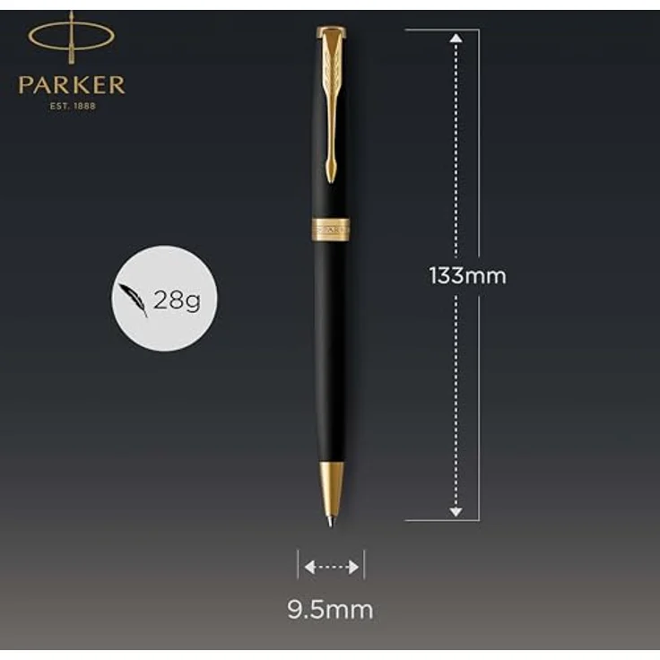 Parker Pen Sonnet, Eleganter Schreibstift in Schwarz mit zeitlosem Design und hoher Qualität – Bild 3
