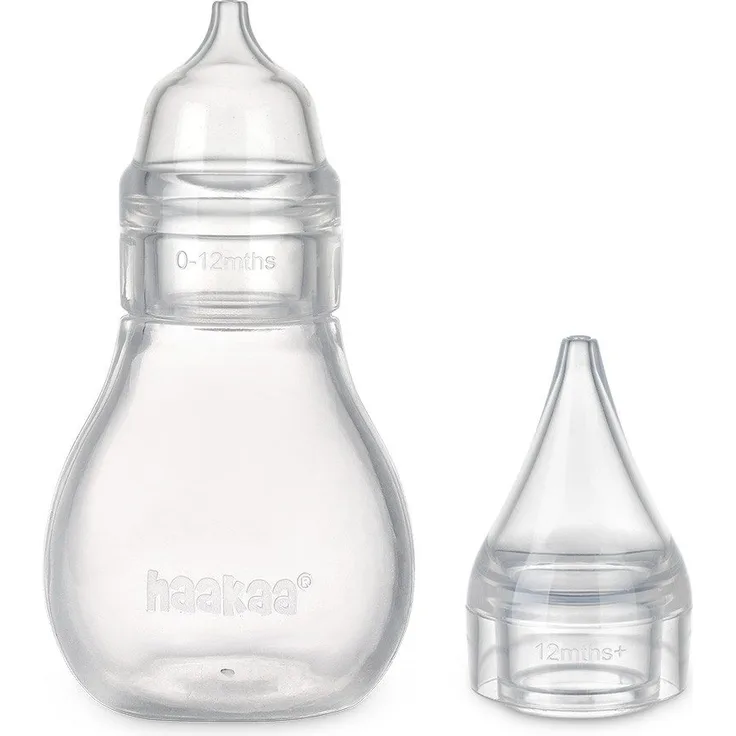 Haakaa Nasensauger Easy-Squeezy - 2 Aufsätze, lebensmittelechtes Silikon, BPA-frei, transparent