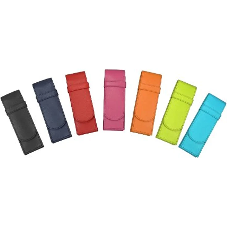 ALASSIO 2668 - Schreibgeräteetui aus echtem Leder, schwarz, für 2 Stifte, 14 x 4,5 x 2 cm – Bild 3