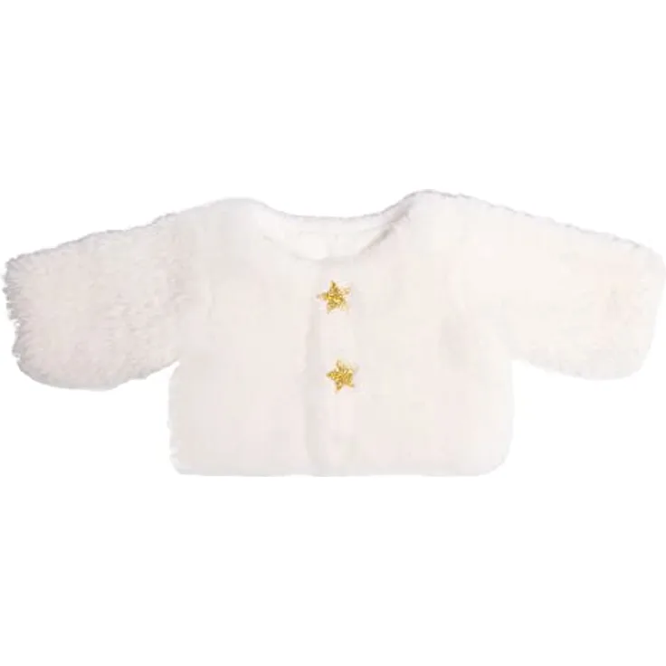 Heless 1370 - Puppenkleidung im Design Yuki, 2 teiliges Set in Weiß und Türkis, mit Jacke und Glitzertüllrock für Puppen und Kuscheltiere der Größe 28-35 cm
