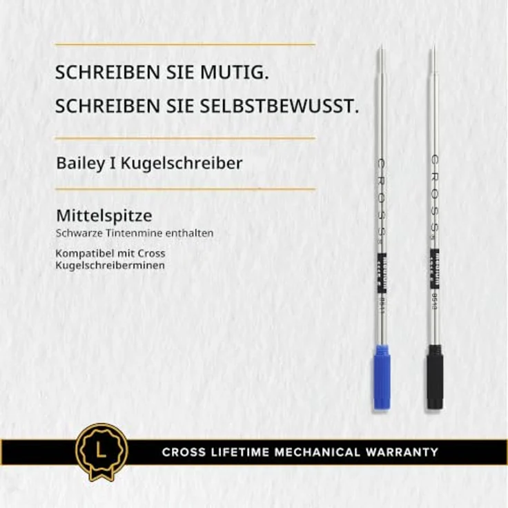 Cross Bailey M, Kugelschreiber mit Hochglanzoberfläche und 23-karätig goldplattierten Beschlägen, schwarz – Bild 6