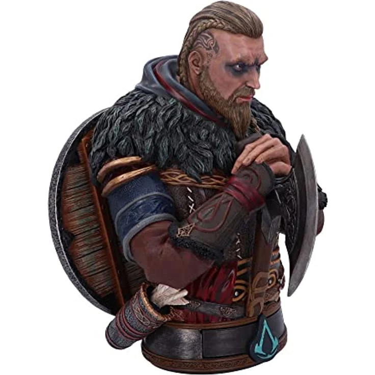 GED Busto Assassin's Creed Valhalla Eivor, 32cm handbemalte Sammelfigur mit Axt und Raven Clan-Schild – Bild 5
