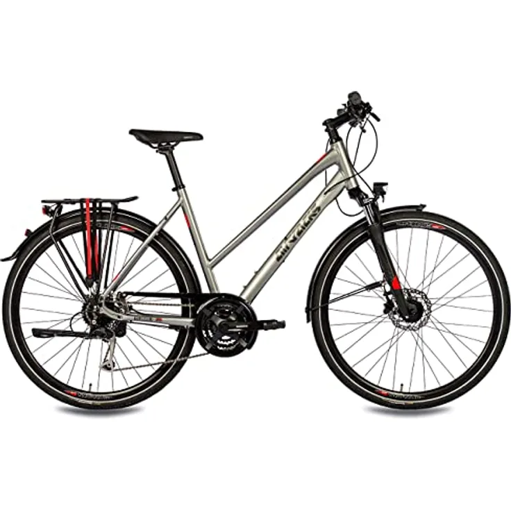 Airtracks 28 Zoll Trekking Damen Fahrrad Trekkingbike TR.2845 Trekkingrad City Bike Shimano 24 Gang Alivio RD-M3100 SGS Kettenschaltung Nabendinamo - Damen 48cm Körpergröße 155-170cm
