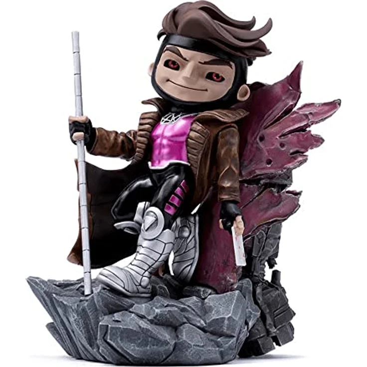 Iron Studios Mini Co. Deluxe PVC Figur Gambit (X-Men), 17 cm, handbemalt, inkl. Sockel zum Aufstellen – Bild 2