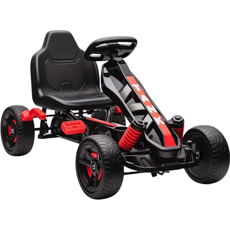 AIYAPLAY Go-Kart für Kinder 3-6 Jahre, mit Handbremse, automatischem Kupplungssystem, Vor- und Rückwärtsgang, rot – Bild 1